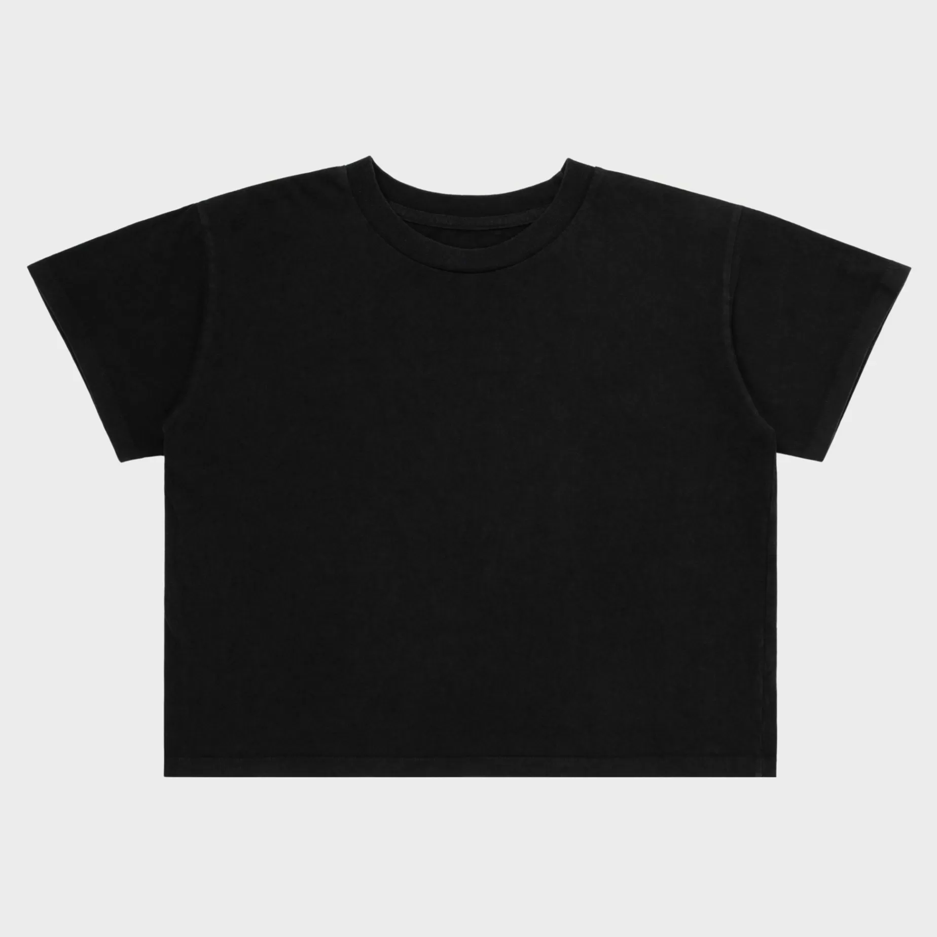 Camiseta Basica Boxy Mujer (Negro)^Cherry Best