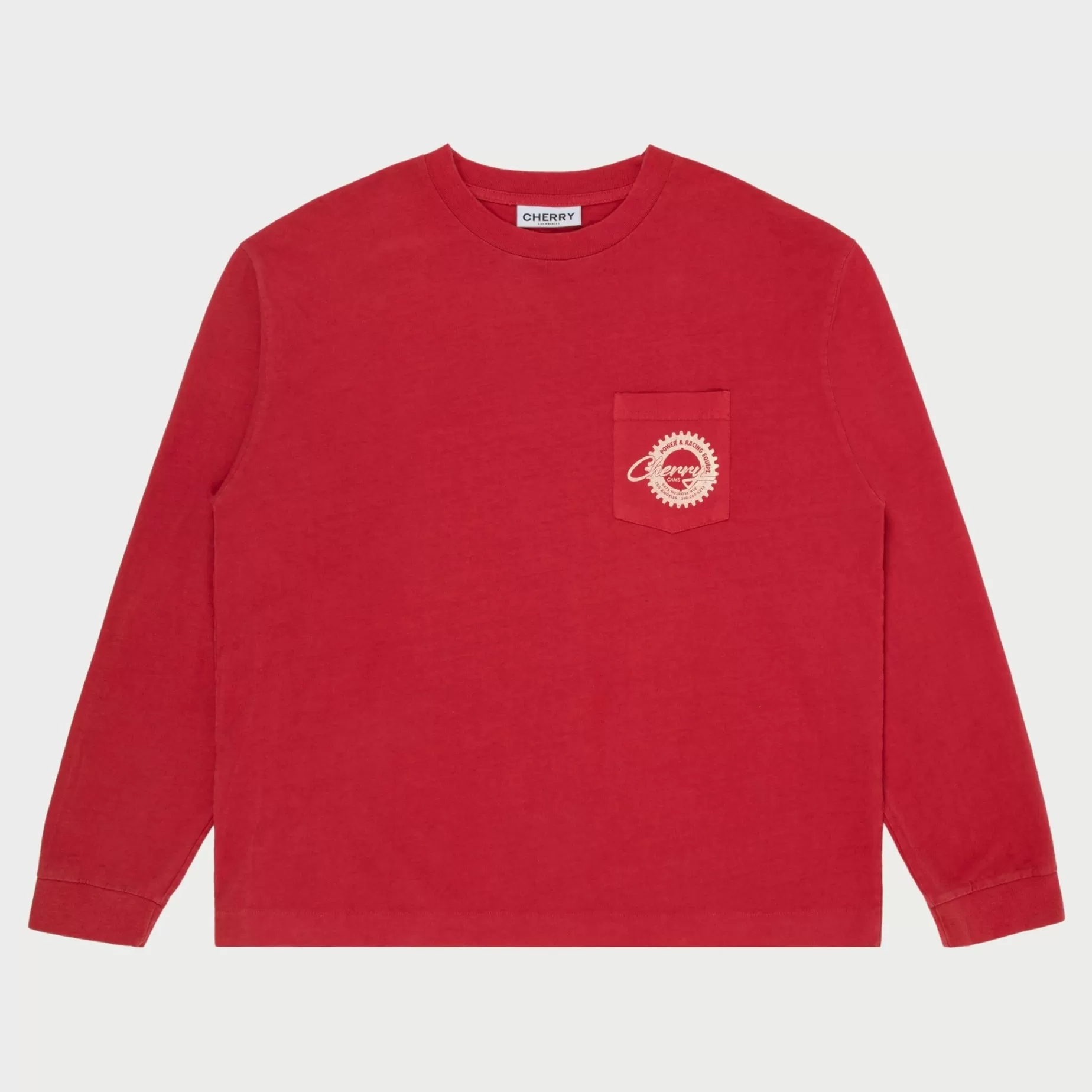 Camiseta Cams Pocket L/S (Rojo Vintage)^Cherry Hot