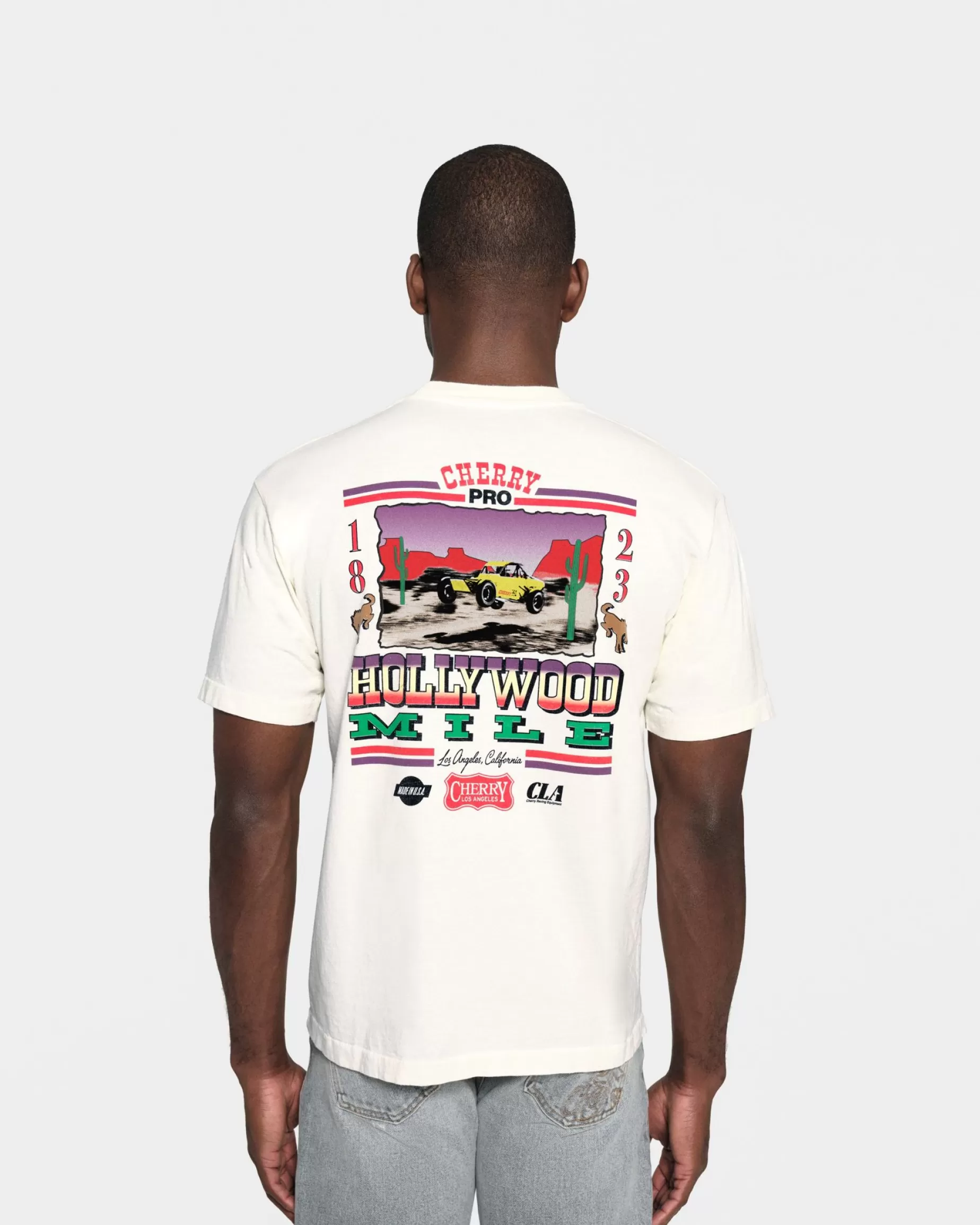 Camiseta Con Bolsillo Hollywood Mile (Blanco Vintage)^Cherry Store