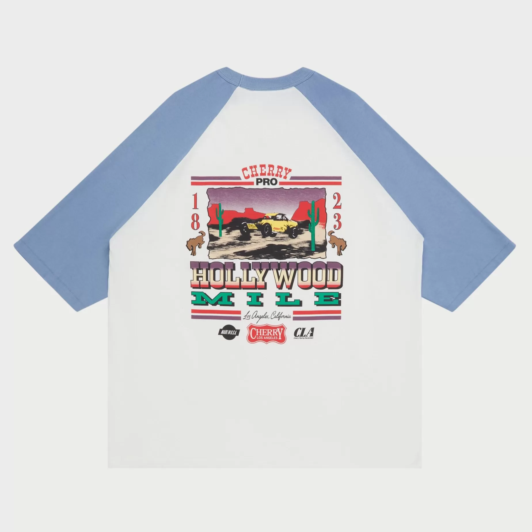 Camiseta De Beisbol Hollywood Mile (Azul Polvoriento)^Cherry Best