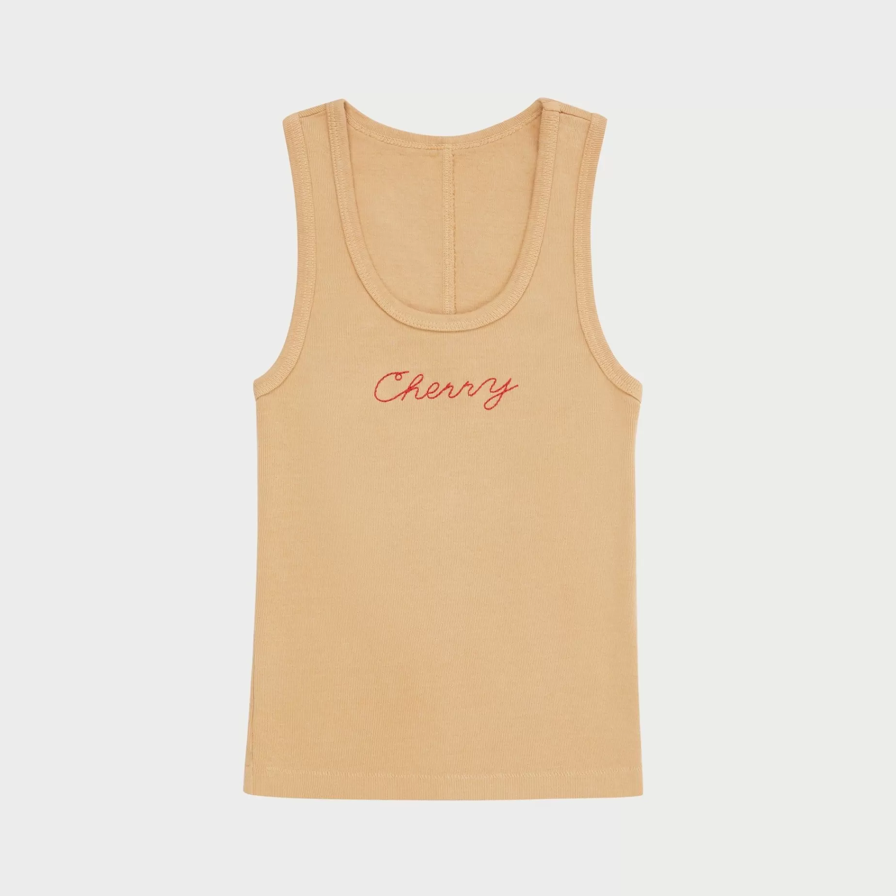 Camiseta Sin Mangas Con Punto De Cadena (Dorado)^Cherry Sale