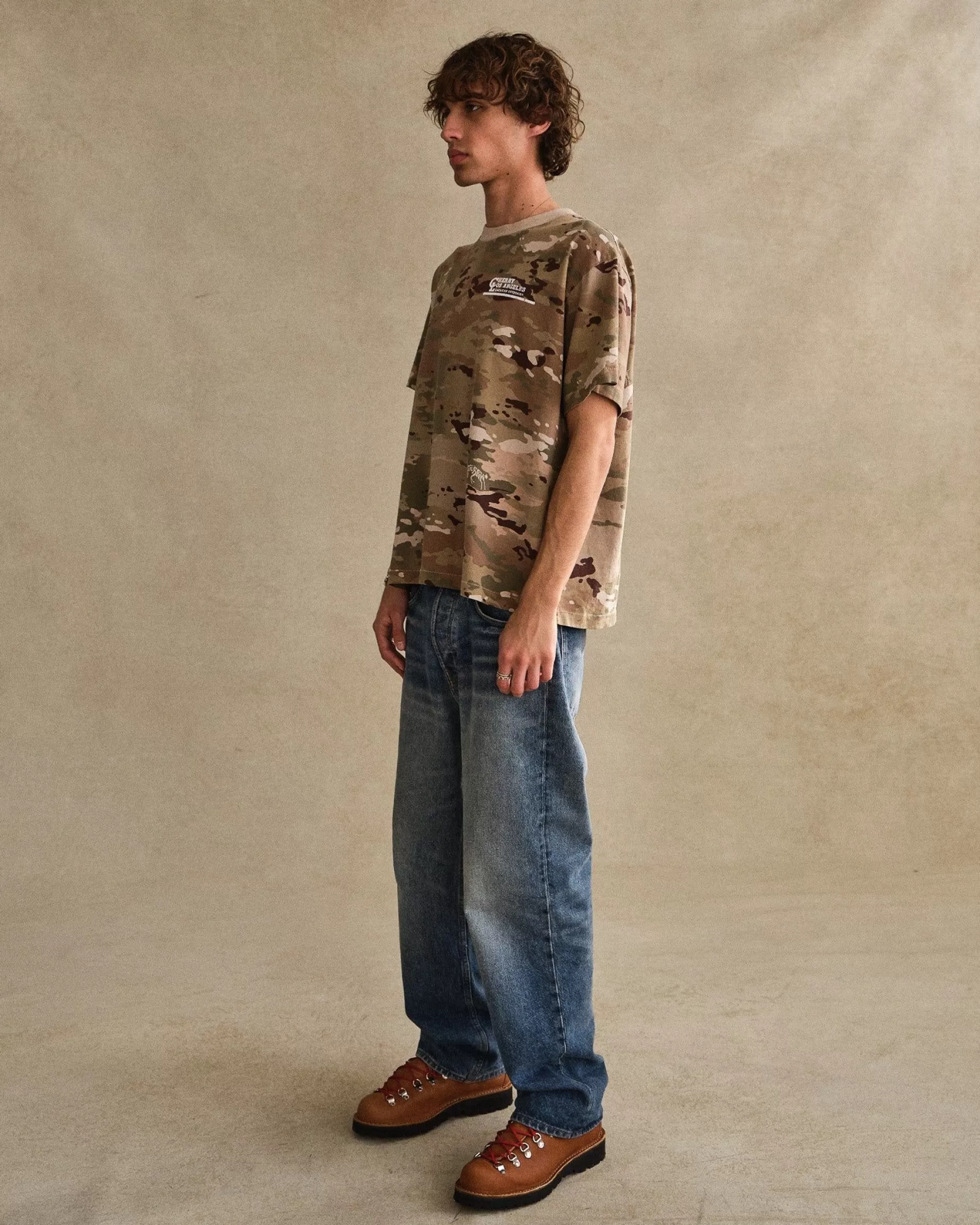 Camiseta Tipo Boxy American Outdoorsman (Camuflaje)^Cherry New