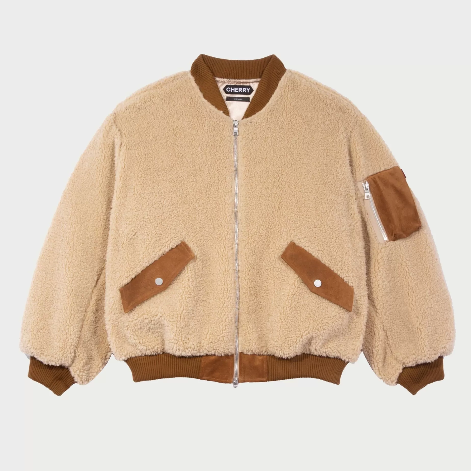 Chaqueta Bomber De Sherpa (Natural)^Cherry Sale