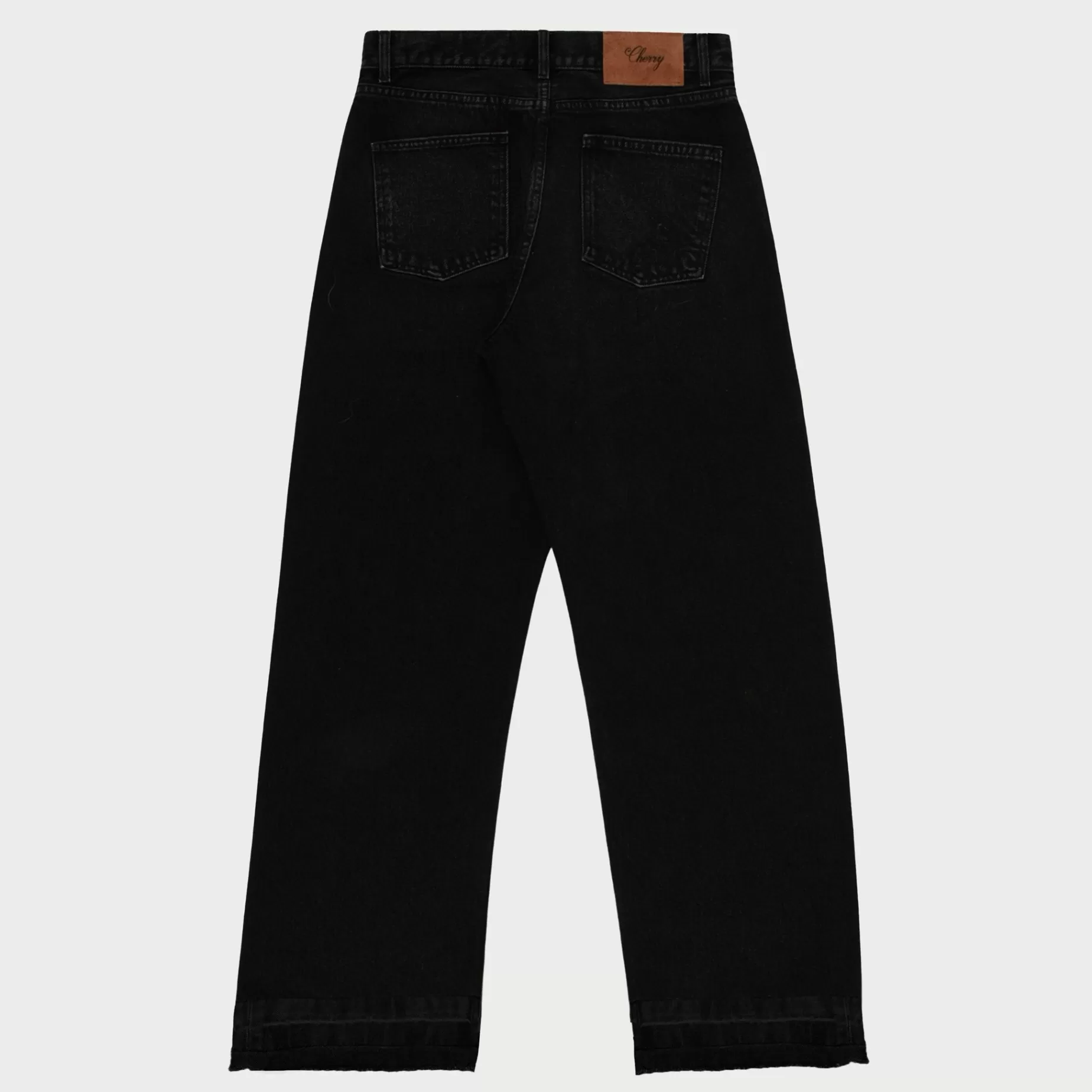 Denim De Pierna Ancha Con 5 Bolsillos (Negro)^Cherry Outlet