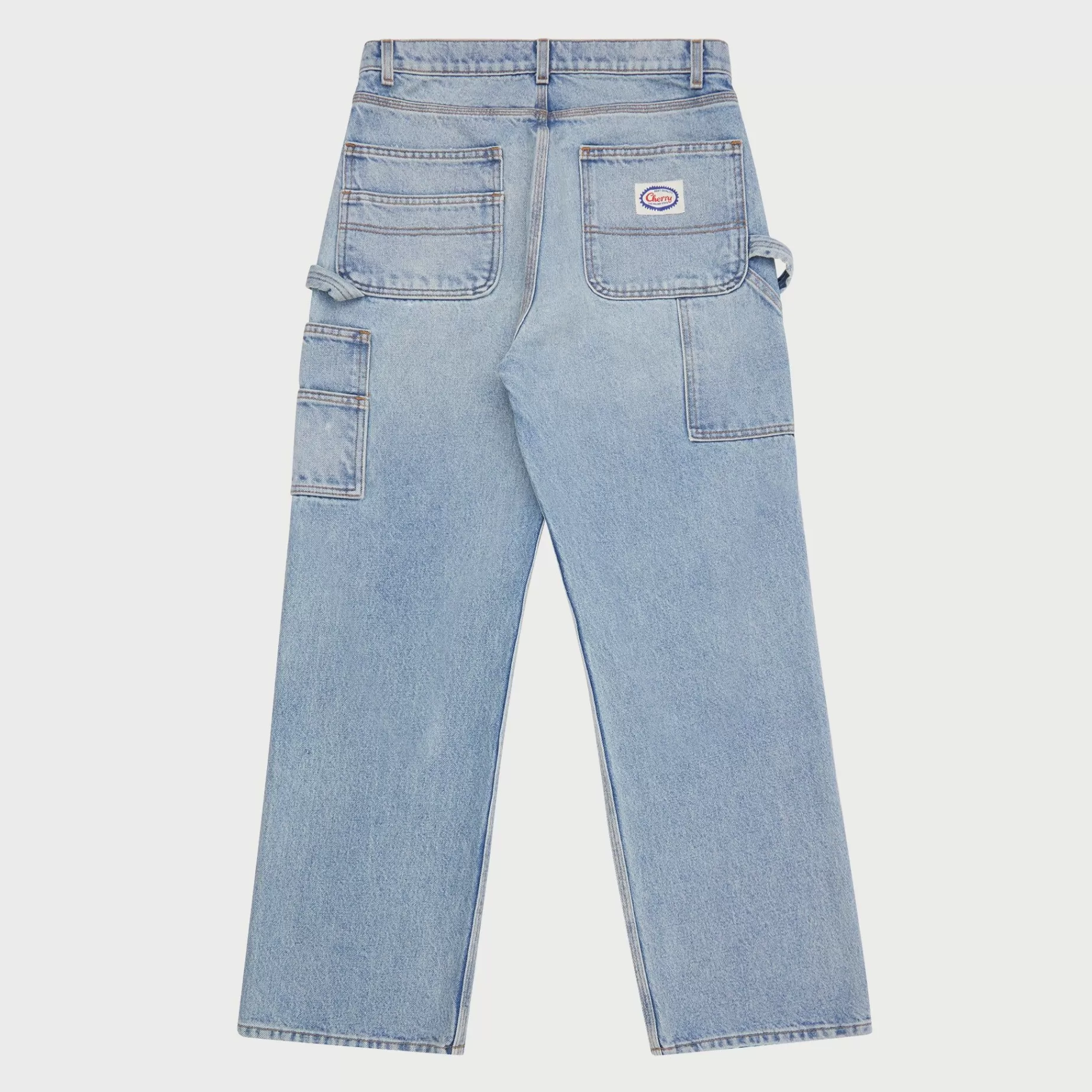 Denim De Pierna Ancha Con Doble Rodilla (Indigo)^Cherry Cheap