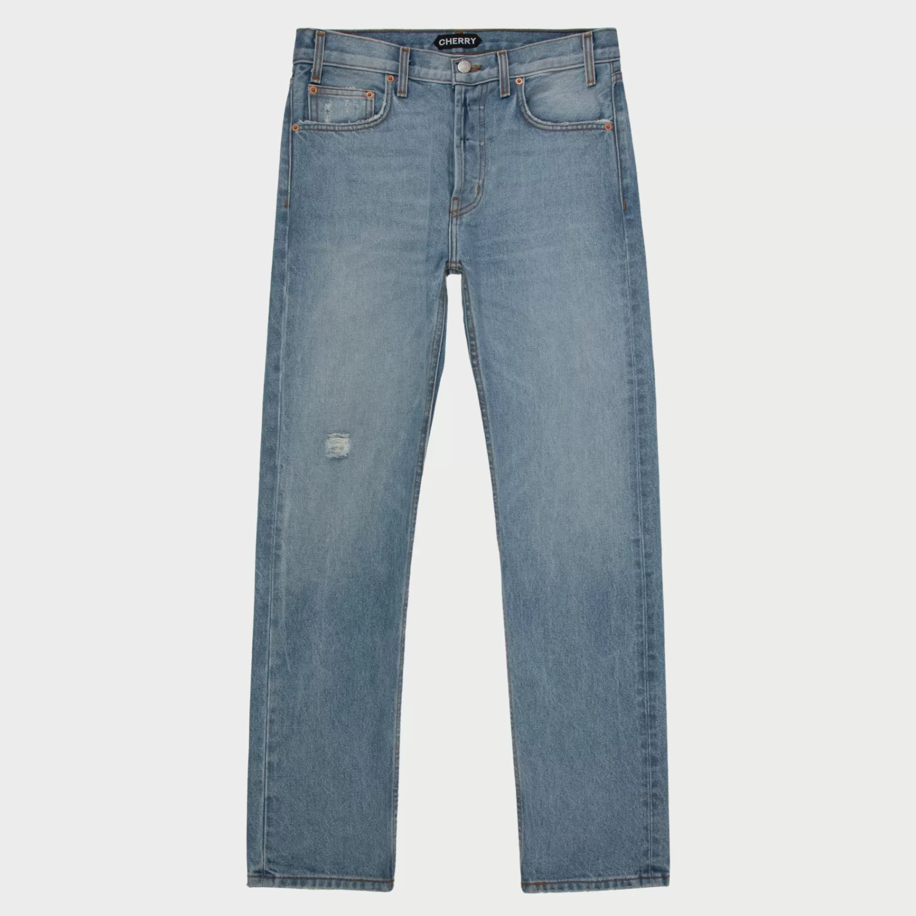 Denim De Pierna Recta Con 5 Bolsillos (Indigo)^Cherry Discount