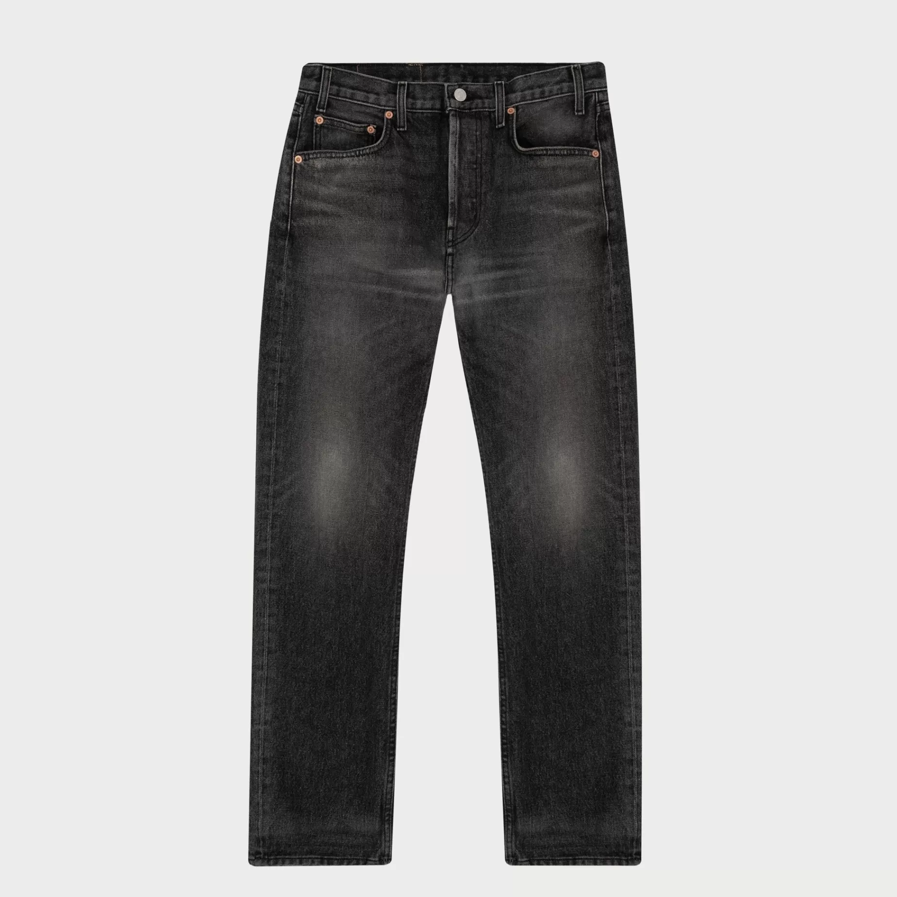 Denim De Pierna Recta Con 5 Bolsillos (Negro)^Cherry Hot