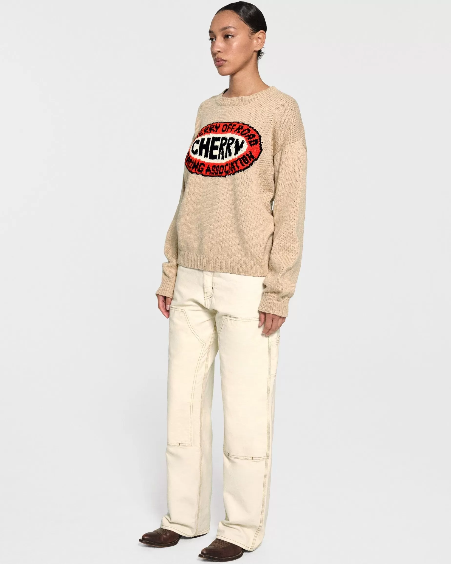 Pierna Ancha Lona Doble Rodilla (Vintage White)^Cherry Store