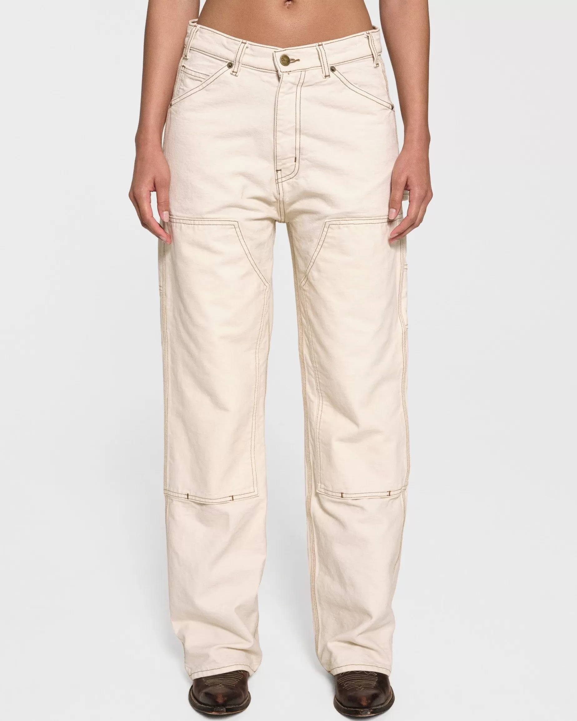 Pierna Ancha Lona Doble Rodilla (Vintage White)^Cherry Store