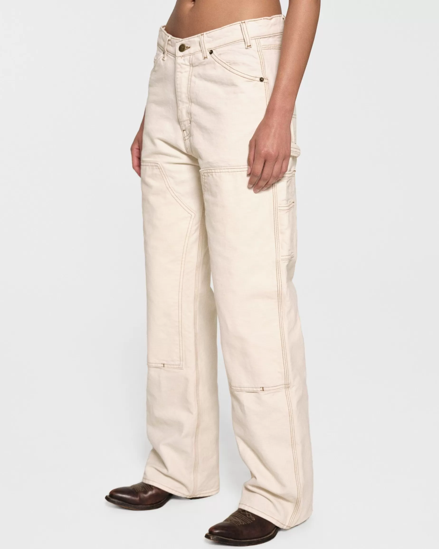 Pierna Ancha Lona Doble Rodilla (Vintage White)^Cherry Store