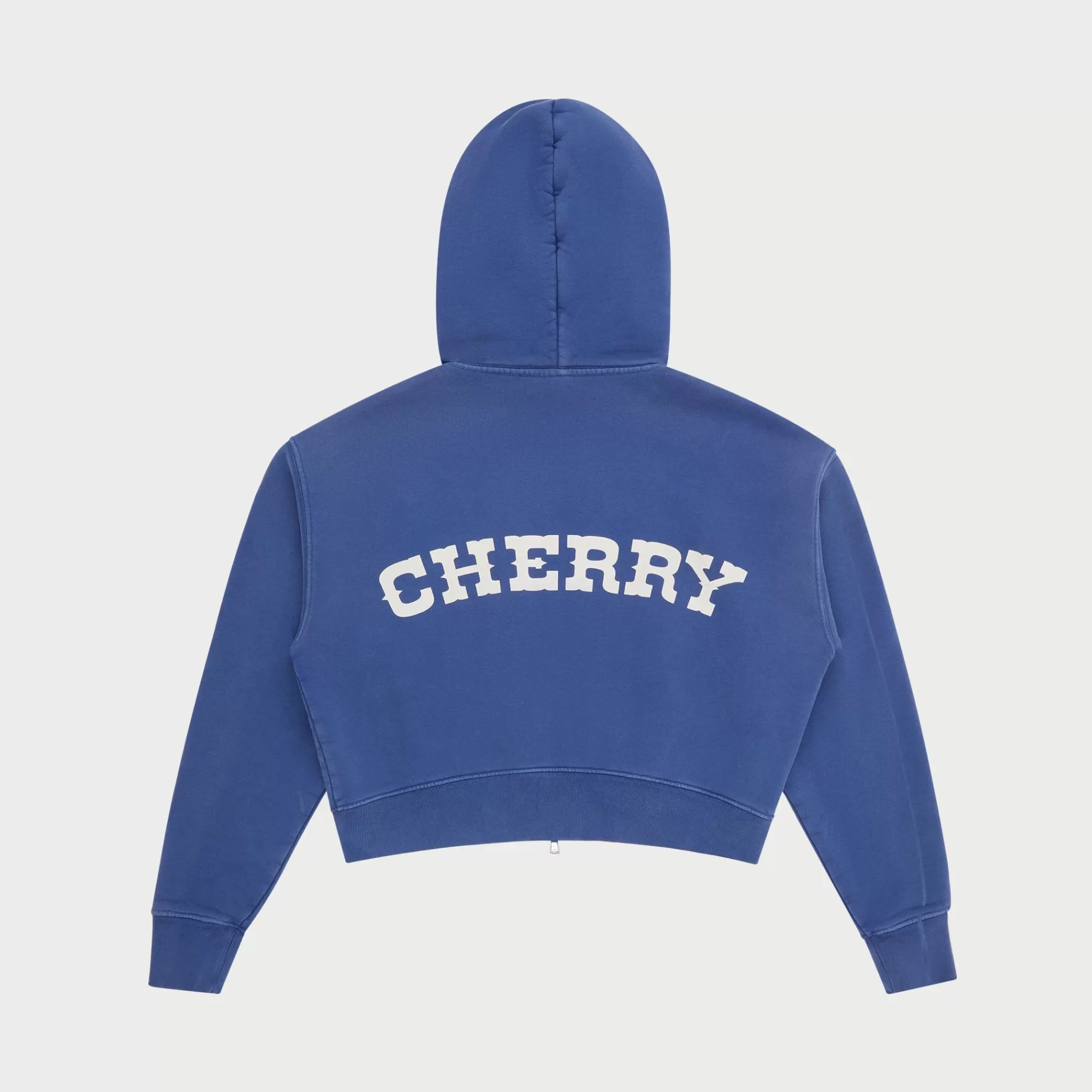 Sudadera Con Capucha Recortada Y Cremallera Para Mujer (Azul Marino)^Cherry Sale
