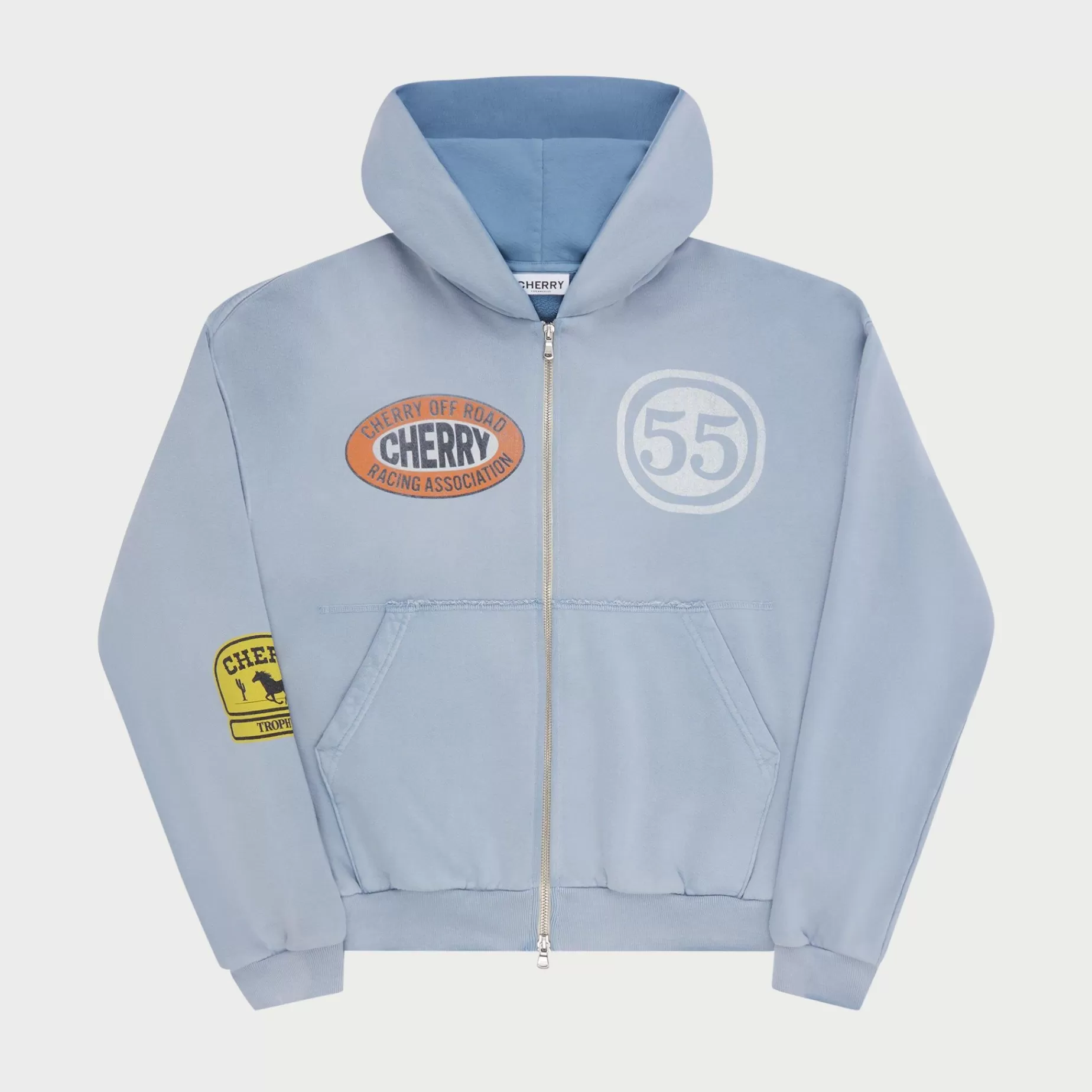 Sudadera Con Capucha Y Cremallera Off Road (Azul Polvoriento)^Cherry Sale